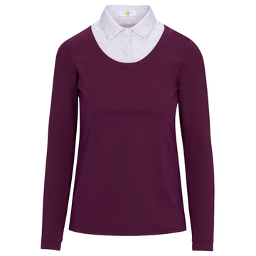 CALLIDAE The Practice Shirt in Plum w/ Plum Dobby - Women's Large