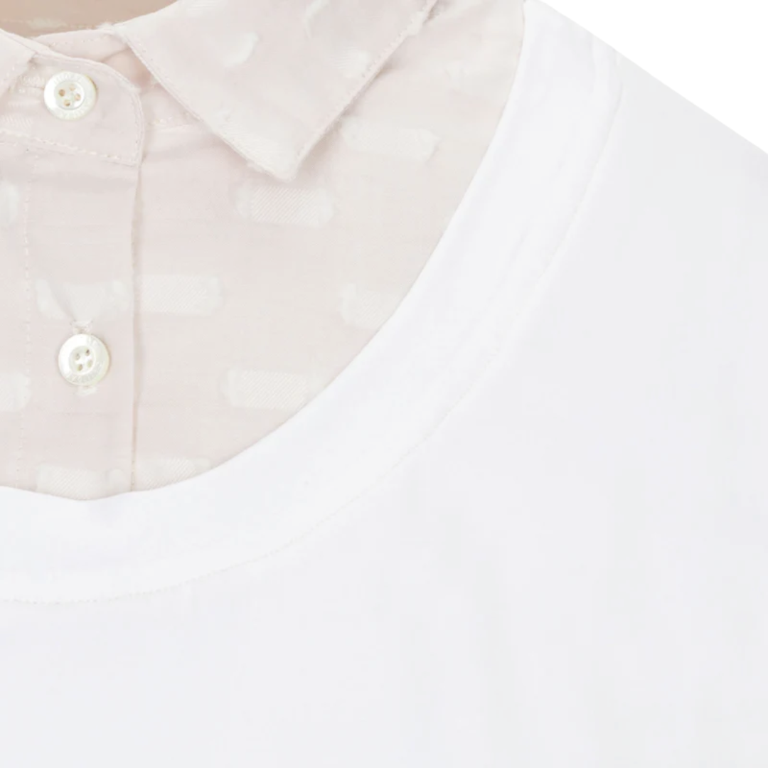 Collar details of CALLIDAE The Practice Shirt in White/Cloud - Women's Small
