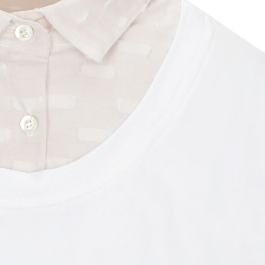 Collar details of CALLIDAE The Practice Shirt in White/Cloud - Women's Medium