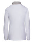 Back of CALLIDAE The Practice Shirt in White/Mustard + Navy Dobby - Women's Small