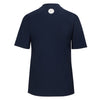 Back of CALLIDAE The Short Sleeve Tech Polo in Navy/White Ribbon - Women's XS