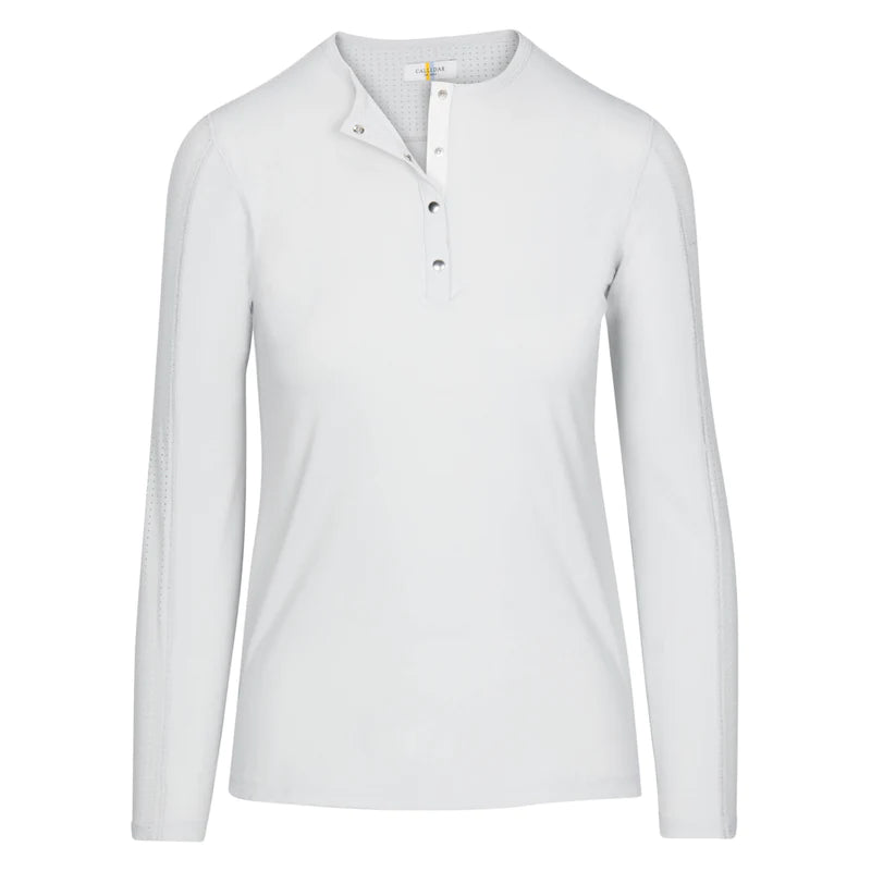 CALLIDAE The Tech Practice Shirt in Dove/White Ribbon - Women&#39;s XL