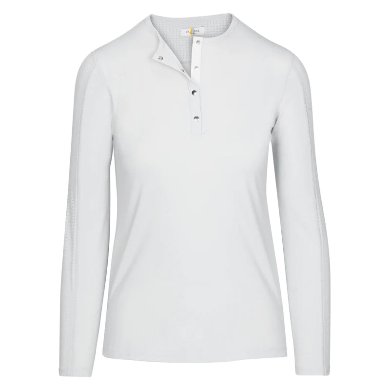 CALLIDAE The Tech Practice Shirt in Dove/White Ribbon - Women's XL